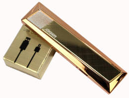 Praktyczna Elektryczna Zapalniczka Plazmowa USB Elegancka Z Kablem Mikro USB 20156 ZŁOTY