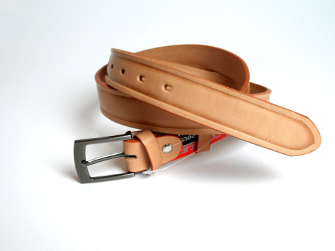 Pasek Męski Skórzany COMPLEX (PL) "PROSTE PRZETŁOCZENIE" Skóra Licowa EXTRA 30 mm SUROWA SKÓRA