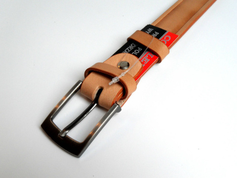 Pasek Męski Skórzany COMPLEX (PL) "PROSTE PRZETŁOCZENIE" Skóra Licowa EXTRA 30 mm SUROWA SKÓRA