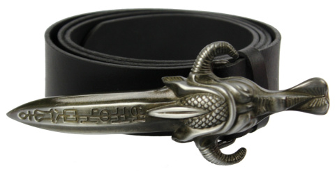 Pasek Skórzany COMPLEX (PL) Skóra Licowa 40 mm Klamra Pełna Na Bolczyk BLASZKA "ROGATY SZTYLET" CBOL40/55