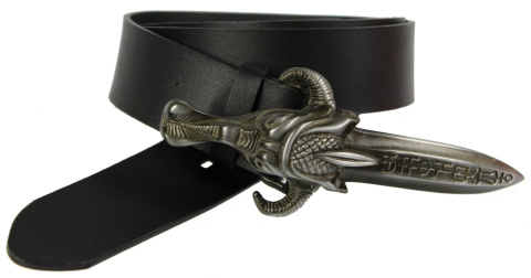 Pasek Skórzany COMPLEX (PL) Skóra Licowa 40 mm Klamra Pełna Na Bolczyk BLASZKA "ROGATY SZTYLET" CBOL40/55