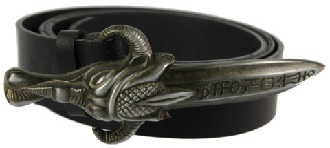 Pasek Skórzany COMPLEX (PL) Skóra Licowa 40 mm Klamra Pełna Na Bolczyk BLASZKA "ROGATY SZTYLET" CBOL40/55