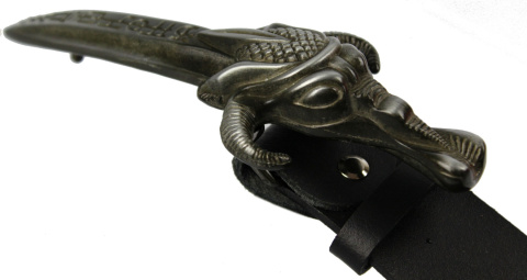 Pasek Skórzany COMPLEX (PL) Skóra Licowa 40 mm Klamra Pełna Na Bolczyk BLASZKA "ROGATY SZTYLET" CBOL40/55