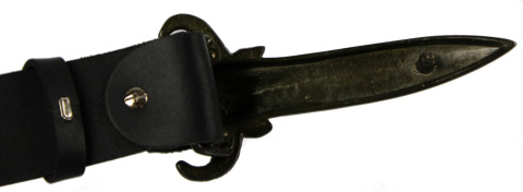 Pasek Skórzany COMPLEX (PL) Skóra Licowa 40 mm Klamra Pełna Na Bolczyk BLASZKA "ROGATY SZTYLET" CBOL40/55