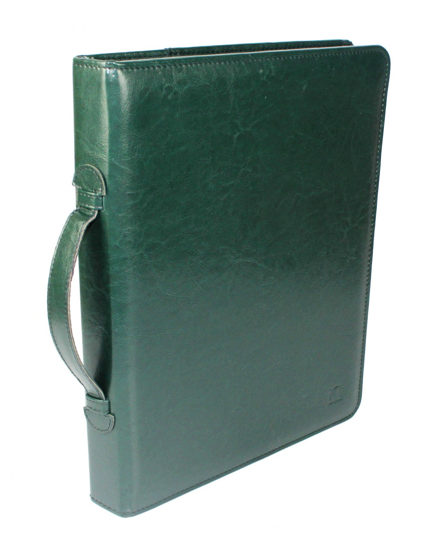 Notatnik - Solidny Notes Biwuar Organizer MARCO (PL) Skóra Licowa Butelkowy Zielony 34-b 38 x 30 cm