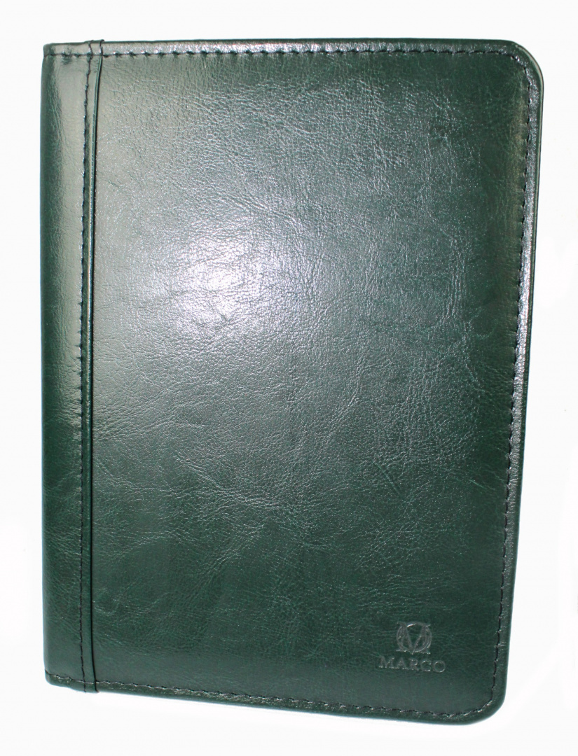 Notatnik - Solidny Notes Biwuar Organizer MARCO (PL) Skóra Licowa Butelkowy Zielony B06-b 26 x 19 cm