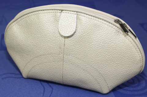 Skórzana Kosmetyczka Półokrągła ELKOR (PL) Duża KD50 22 x 13 x 6 [cm] K79