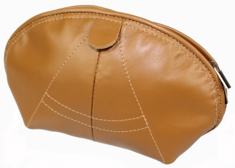 Skórzana Kosmetyczka Półokrągła ELKOR (PL) Duża KD50 22 x 13 x 6 [cm] K79