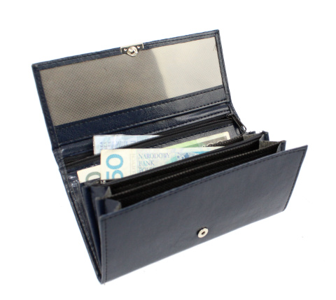 Klasyczny Portfel Damski PolskaGalanteria (PL) Poziomy Duży Skóra Włoska 17x9 cm