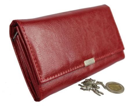 Klasyczny Portfel Damski PolskaGalanteria (PL) Poziomy Duży Skóra Włoska 17x9 cm