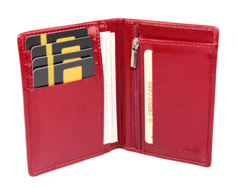 Etui Na Dokumenty WILMAR (PL) Duże Pionowe Dwie Części Z Miejscem Na Monety Płaski Portfel RFID WIL 9 x 12 [cm]