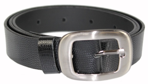 Pasek Damski Skórzany Gładki COMPLEX (PL) 30 mm CZARNY SKÓRA WĘŻA Szerokość Standardowa