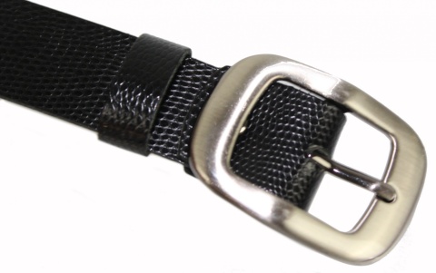 Pasek Damski Skórzany Gładki COMPLEX (PL) 30 mm CZARNY SKÓRA WĘŻA Szerokość Standardowa