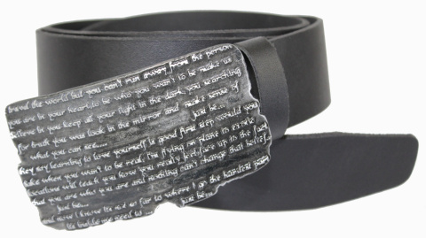 Pasek Skórzany COMPLEX (PL) Skóra Licowa 40 mm Klamra Pełna Na Bolczyk BLASZKA "JUST BE " CBOL40/60