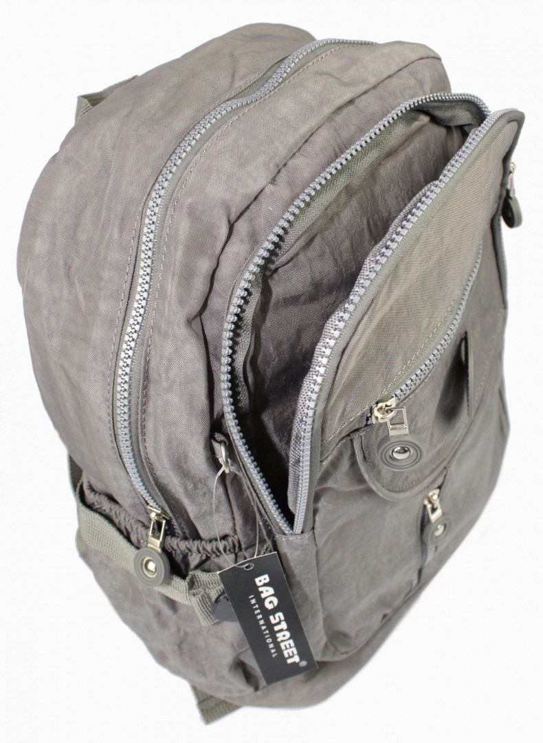 Praktyczny Plecak Materiałowy BAG STREET 2216 SZARY 35 x 26 x 15 cm