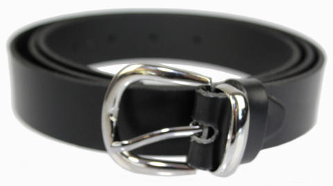 Pasek Damski Skórzany Arucce (PL) Skóra Licowa EXTRA 30 mm CZARNY Metalowa Szlufka