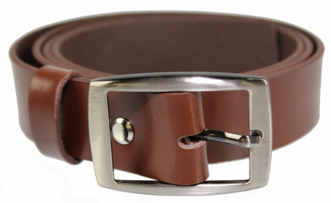 Pasek Damski Skórzany Gładki COMPLEX (PL) 30 mm CZEKOLADOWY Szerokość Standardowa