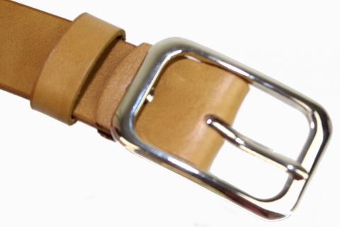 Pasek Damski Skórzany Gładki COMPLEX (PL) 30 mm JASNA SARNA Szeroki