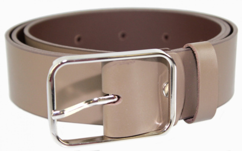 Pasek Damski Skórzany Gładki COMPLEX (PL) 40 mm BEŻOWY Szeroki