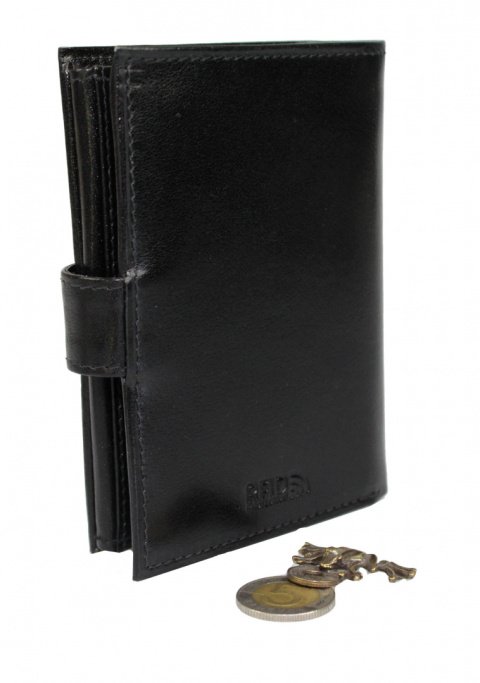 Portfel Męski Skórzany Peterson (PL) Skóra Licowa Duży Pionowy Z Zapięciem Dwa Skrzydełka RFID 348Z 13 x 10 x 3,5 [cm]