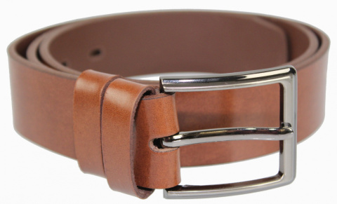 Pasek Męski Skórzany COMPLEX (PL) Gładki 35 mm BRĄZOWY