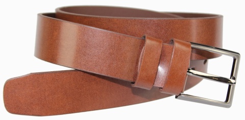 Pasek Męski Skórzany COMPLEX (PL) Gładki 35 mm BRĄZOWY