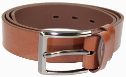Pasek Męski Skórzany COMPLEX (PL) Gładki 35 mm BRĄZOWY