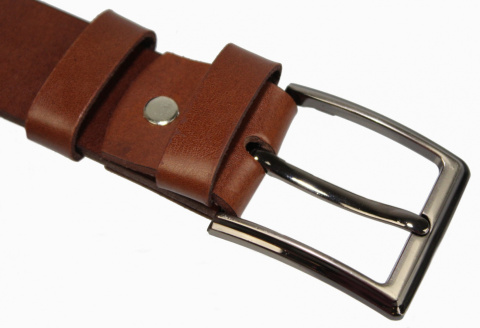 Pasek Męski Skórzany COMPLEX (PL) Gładki 35 mm BRĄZOWY