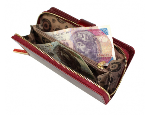 Portfel Damski Skóra Licowa Lakierowana PETERSON Duży Z Suwakiem Piórnik Z Zapięciem BC 603 RFID 16,5 x 10,5 x 3 [cm]