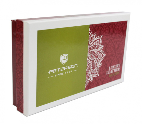 Portfel Damski Skóra Licowa Lakierowana PETERSON Duży Z Suwakiem Piórnik Z Zapięciem BC 603 RFID 16,5 x 10,5 x 3 [cm]