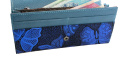 Portfel Damski Skórzany LORENTI Długi Suwak MAX Wewnątrz Skóra Naturalna 72031-NBF RFID 5994 NIEBIESKO-PURPUROWY WZÓR MOTYLKI