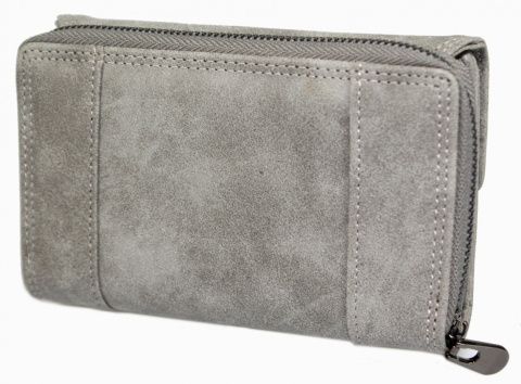 Portfel Damski Skórzany WILD Skóra Naturalna Licowa Surowa Matowa Średni Z Suwakiem Na Zewnątrz 11021 14 x 10 x 3 [cm]