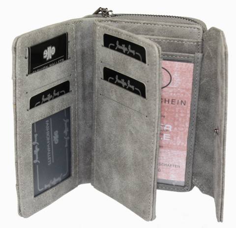 Portfel Damski Skórzany WILD Skóra Naturalna Licowa Surowa Matowa Średni Z Suwakiem Na Zewnątrz 11021 14 x 10 x 3 [cm]