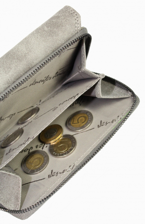 Portfel Damski Skórzany WILD Skóra Naturalna Licowa Surowa Matowa Średni Z Suwakiem Na Zewnątrz 11021 14 x 10 x 3 [cm]