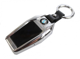 Praktyczna Elektryczna Zapalniczka Plazmowa USB Z Kablem Mikro USB Latarka BRELOK Do Kluczyków Samochodowych BMW SREBRNA