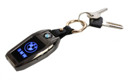 Praktyczna Elektryczna Zapalniczka Plazmowa USB Z Kablem Mikro USB Latarka BRELOK Do Kluczyków Samochodowych BMW CZARNA