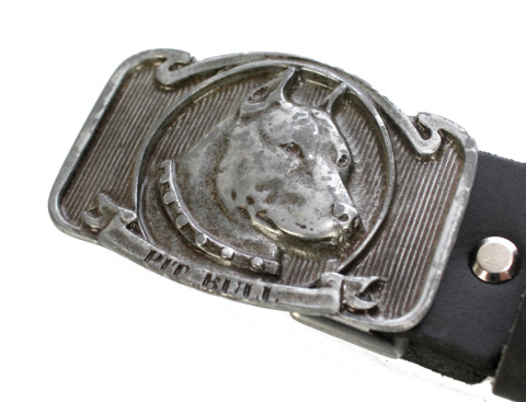 Pasek Skórzany COMPLEX (PL) Skóra Licowa 40 mm Klamra Pełna na Bolczyk BLASZKA "PIT BULL" CBOL40/67