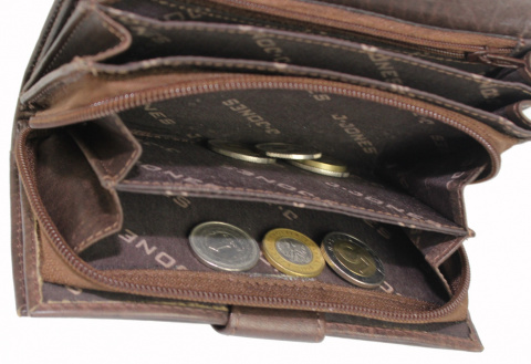 Portfel Damski Skórzany JENNIFER JONES Skóra Licowa Duży Z Suwakiem 5686 15,5 x 9 x 3 [cm]