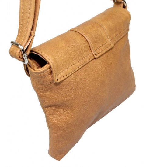 Torebka Skórzana MAGRE (PL) EWA Mała Listonoszka Skóra Naturalna SUROWA SKÓRA TOFFI