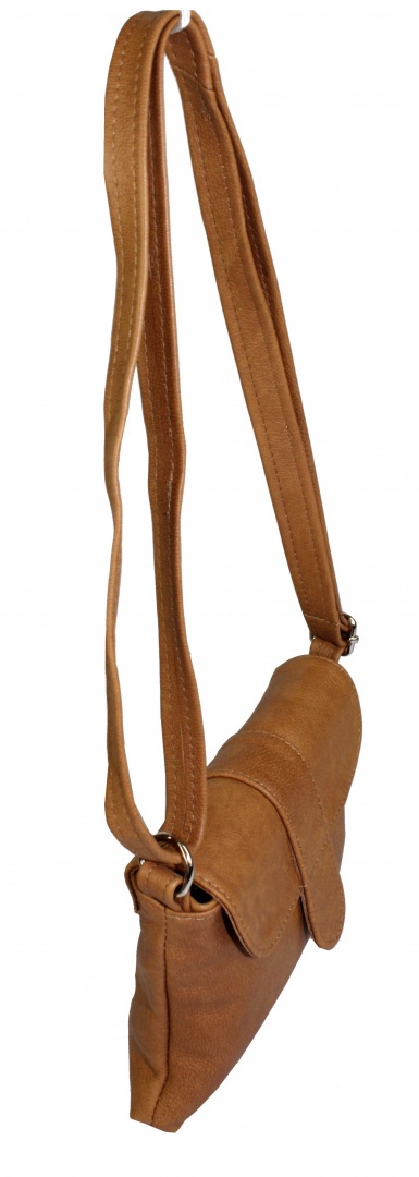 Torebka Skórzana MAGRE (PL) EWA Mała Listonoszka Skóra Naturalna SUROWA SKÓRA TOFFI