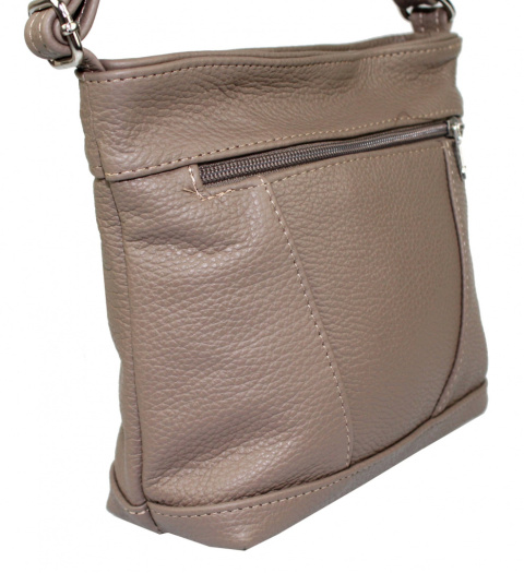 Torebka Skórzana MAGRE (PL) MARLENA Mała Listonoszka Skóra Naturalna KAWA Z MLEKIEM