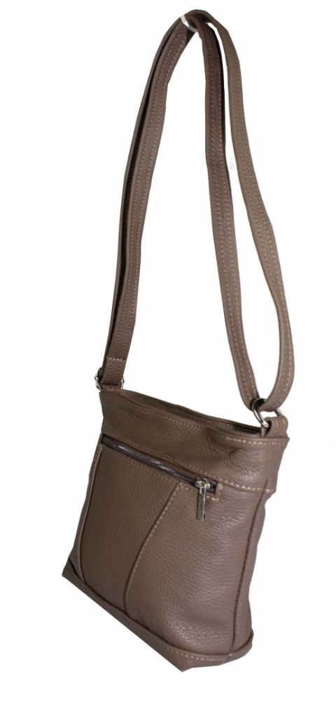 Torebka Skórzana MAGRE (PL) MARLENA Mała Listonoszka Skóra Naturalna KAWA Z MLEKIEM