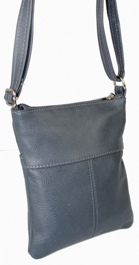 Torebka Skórzana MAGRE (PL) MEGI Mała Listonoszka Skóra Naturalna GRAFITOWY