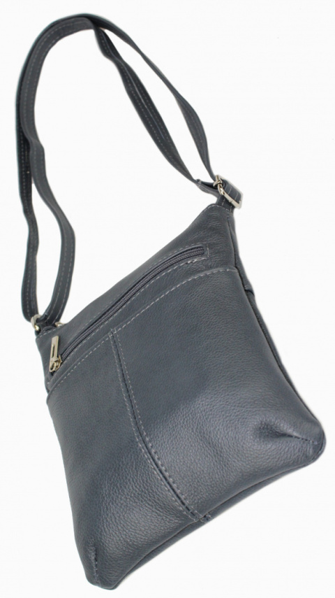 Torebka Skórzana MAGRE (PL) MEGI Mała Listonoszka Skóra Naturalna GRAFITOWY