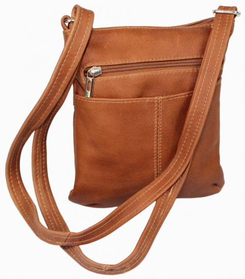 Torebka Skórzana MAGRE (PL) MEGI Mała Listonoszka Skóra Naturalna JASNY BRĄZ