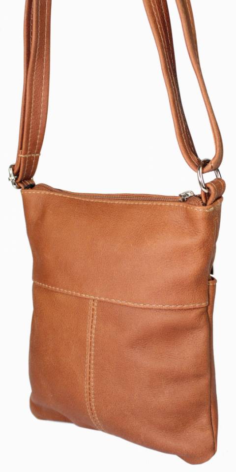 Torebka Skórzana MAGRE (PL) MEGI Mała Listonoszka Skóra Naturalna JASNY BRĄZ