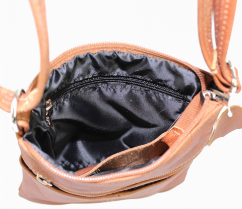 Torebka Skórzana MAGRE (PL) MEGI Mała Listonoszka Skóra Naturalna JASNY BRĄZ