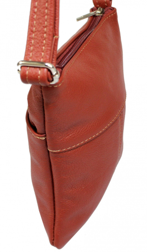 Torebka Skórzana MAGRE (PL) MEGI Mała Listonoszka Skóra Naturalna RUDY
