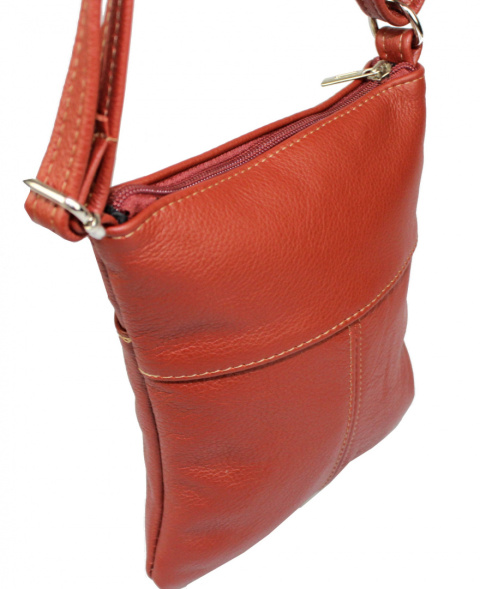 Torebka Skórzana MAGRE (PL) MEGI Mała Listonoszka Skóra Naturalna RUDY