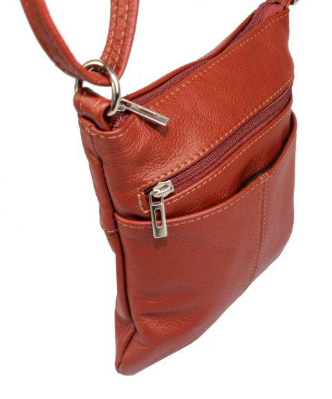Torebka Skórzana MAGRE (PL) MEGI Mała Listonoszka Skóra Naturalna RUDY